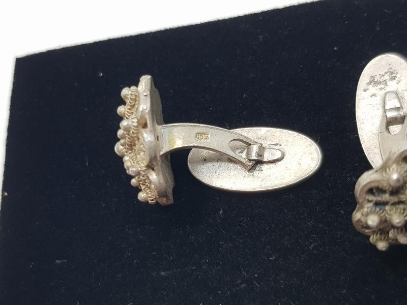 ANTİKA GÜVERSE İŞÇİLİKLİ GÜMÜŞ KOL DÜĞMELERİ