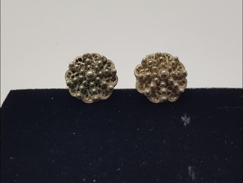 ANTİKA GÜVERSE İŞÇİLİKLİ GÜMÜŞ KOL DÜĞMELERİ