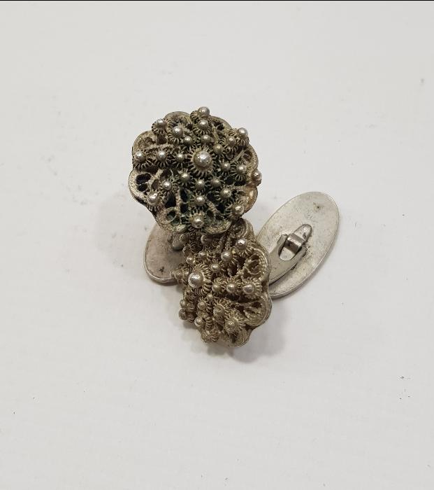 ANTİKA GÜVERSE İŞÇİLİKLİ GÜMÜŞ KOL DÜĞMELERİ