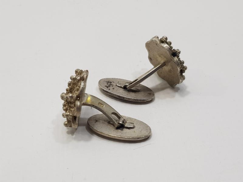 ANTİKA GÜVERSE İŞÇİLİKLİ GÜMÜŞ KOL DÜĞMELERİ