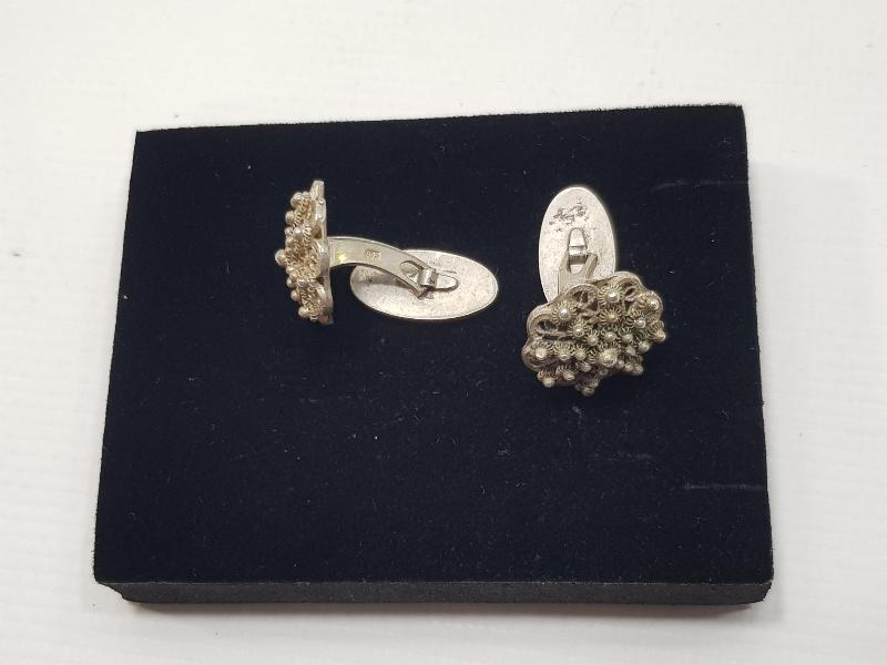 ANTİKA GÜVERSE İŞÇİLİKLİ GÜMÜŞ KOL DÜĞMELERİ