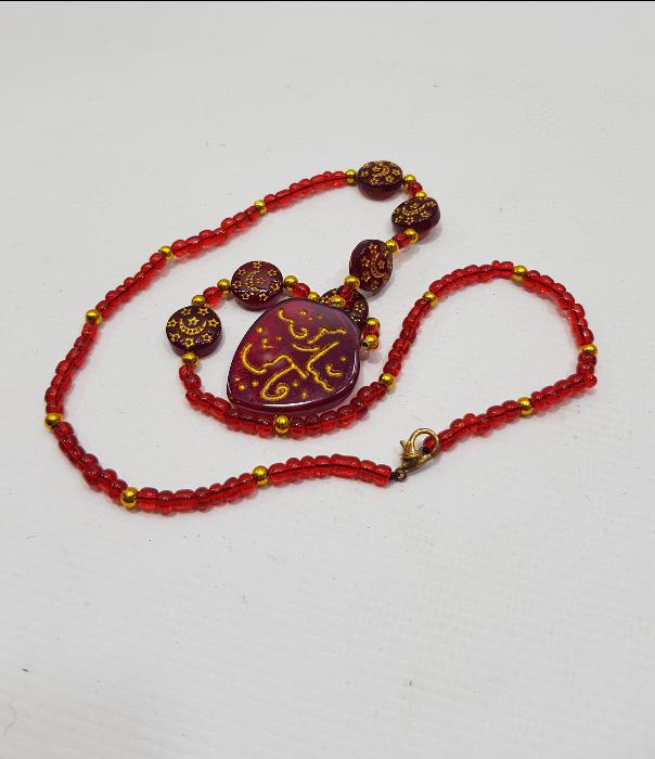 HACI İŞİ ANTİKA CAM KOLYE