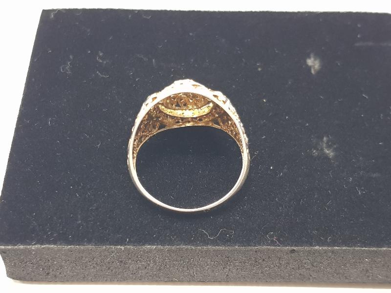 KALEM İŞÇİLİKLİ AY YILDIZLI GÜMÜŞ YÜZÜK