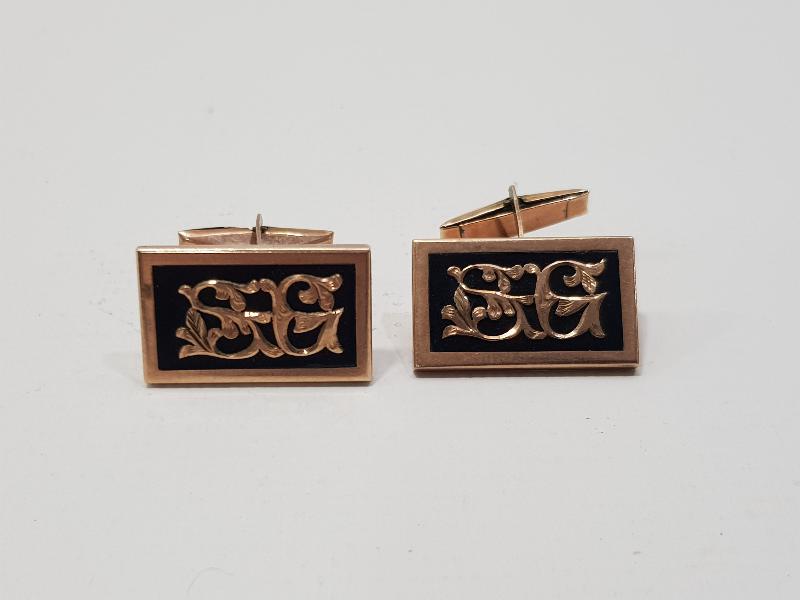 OLTU TAŞLI ALTIN KOL DÜĞMESİ 