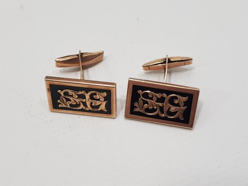 OLTU TAŞLI ALTIN KOL DÜĞMESİ 