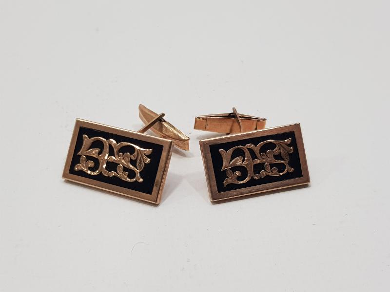 OLTU TAŞLI ALTIN KOL DÜĞMESİ 