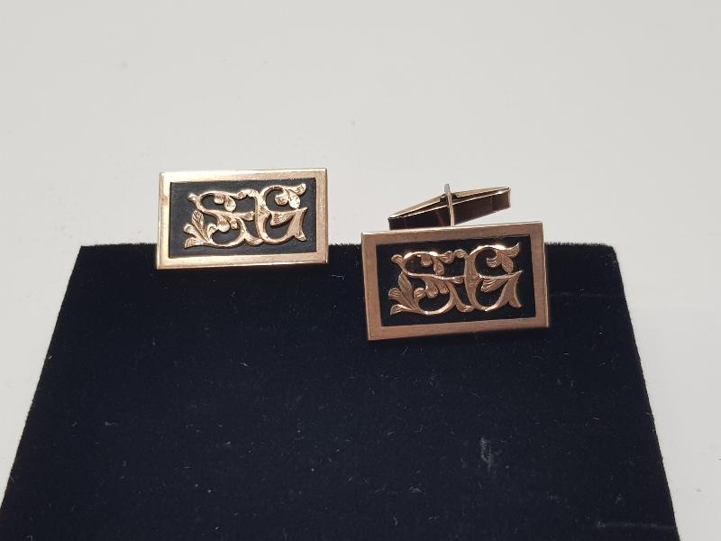 OLTU TAŞLI ALTIN KOL DÜĞMESİ 