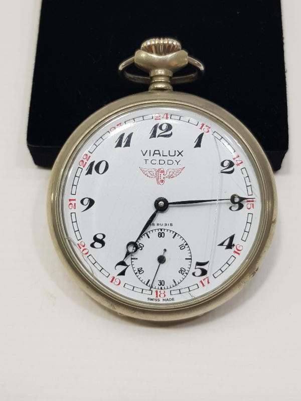 VIALUX TCDDY TRENLİ ANTİKA CEP SAATİ