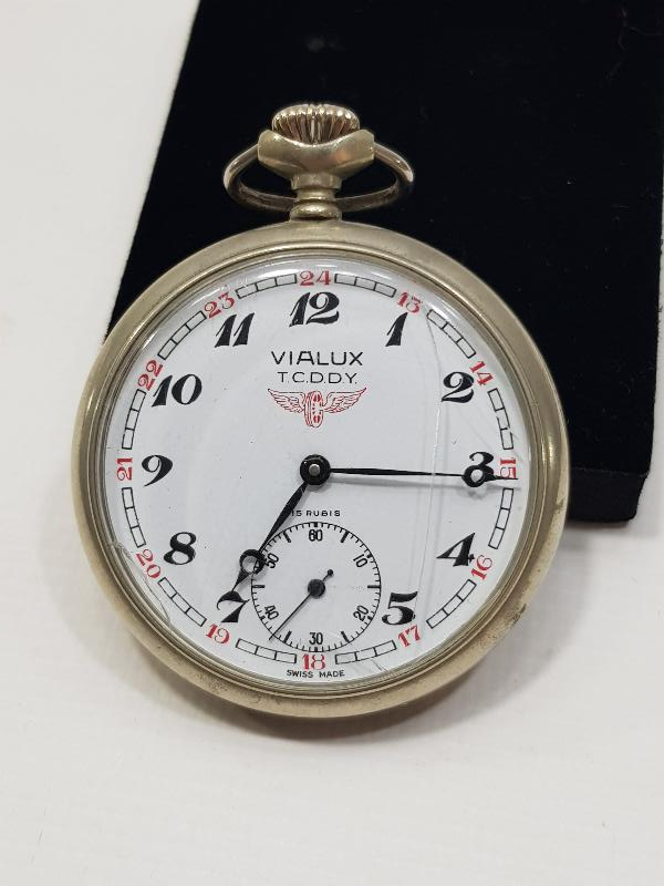 VIALUX TCDDY TRENLİ ANTİKA CEP SAATİ