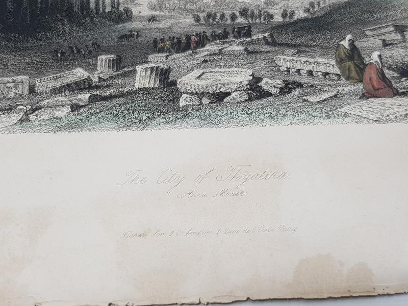 OSMANLI DÖNEMİ AKHİSAR THYATIRA ANTİK KENTİ GRAVÜRÜ