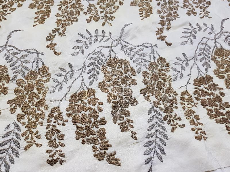 OSMANLI DÖNEMİ ALTIN VE GÜMÜŞ SIRMA İŞÇİLİKLİ İPEK YASTIK YÜZÜ