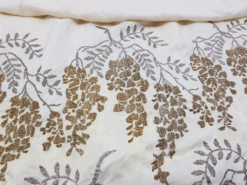 OSMANLI DÖNEMİ ALTIN VE GÜMÜŞ SIRMA İŞÇİLİKLİ İPEK YASTIK YÜZÜ