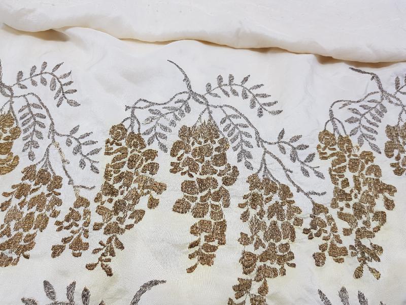 OSMANLI DÖNEMİ ALTIN VE GÜMÜŞ SIRMA İŞÇİLİKLİ İPEK YASTIK YÜZÜ