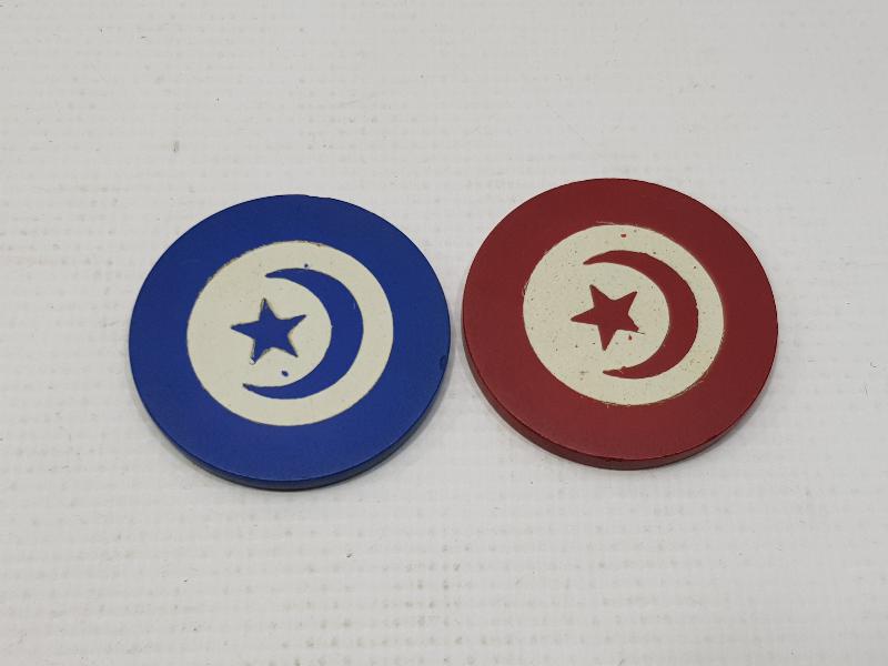 OSMANLI DÖNEMİ AY YILDIZLI BİR ÇİFT KUMARHANE JETONU