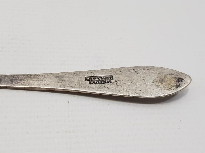 OSMANLI DÖNEMİ BERGAMALI YAHUDİ USTA Y. KAZEZ YAPIMI GÜMÜŞ KAŞIK