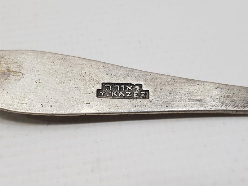 OSMANLI DÖNEMİ BERGAMALI YAHUDİ USTA Y. KAZEZ YAPIMI GÜMÜŞ KAŞIK