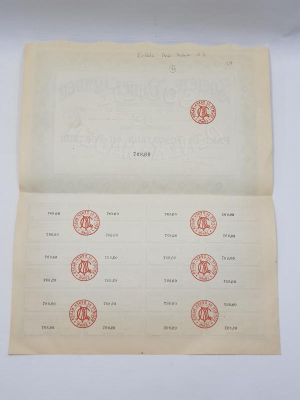 OSMANLI DÖNEMİ DENEK MADEN HİSSE SENEDİ