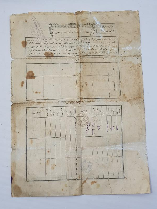 OSMANLI DÖNEMİ KULLANILMIŞ İLK NÜFUS KAĞIDI