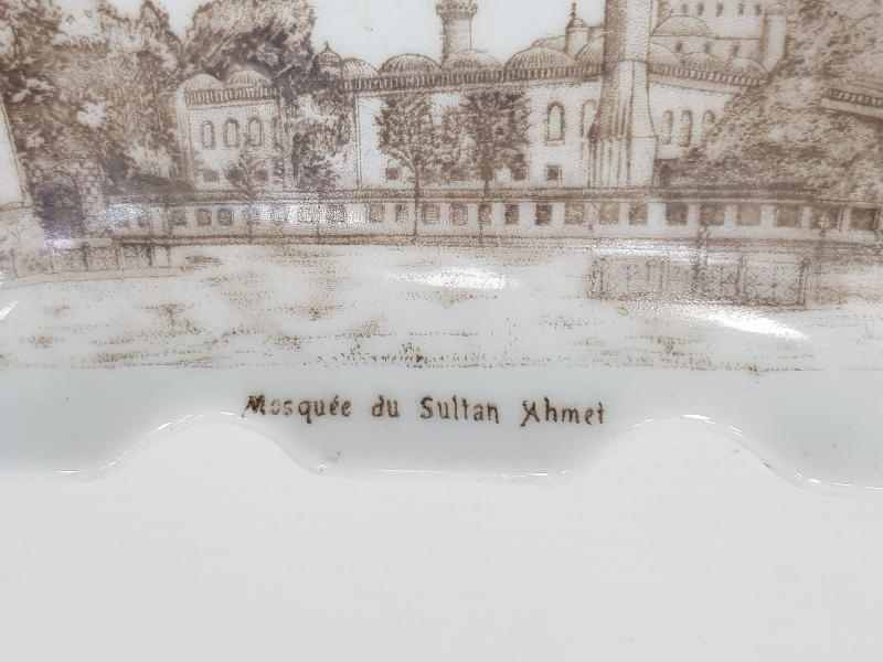 OSMANLI DÖNEMİ SULTANAHMET CAMİİ TEMALI PORSELEN KÜL TABLASI 