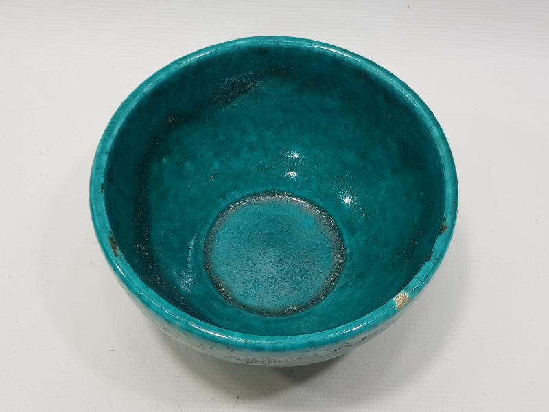 OSMANLI DÖNEMİ TURKUAZ RENKLİ NADİR KÜTAHYA KASE 