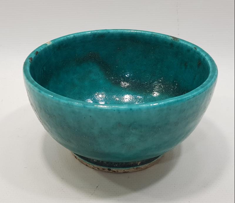 OSMANLI DÖNEMİ TURKUAZ RENKLİ NADİR KÜTAHYA KASE 