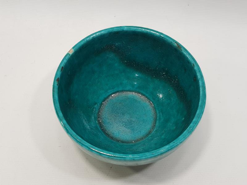 OSMANLI DÖNEMİ TURKUAZ RENKLİ NADİR KÜTAHYA KASE 