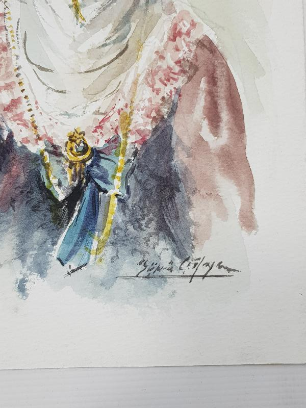 RESSAM ŞÜKRÜ ÇAĞLAYAN SULU BOYA RESİM