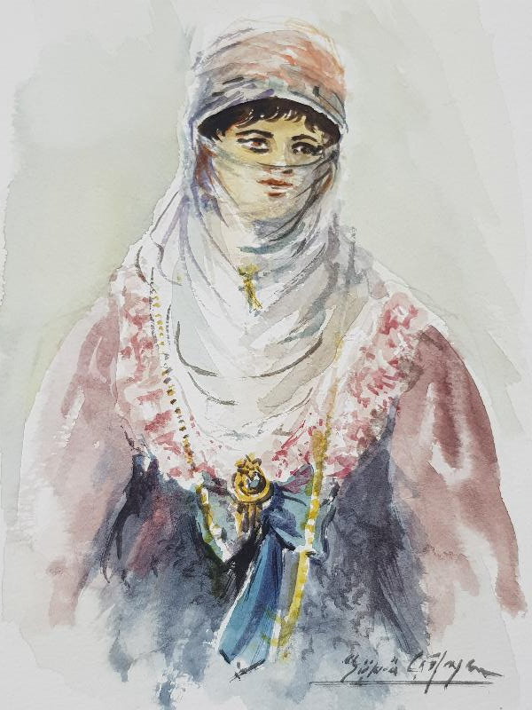 RESSAM ŞÜKRÜ ÇAĞLAYAN SULU BOYA RESİM