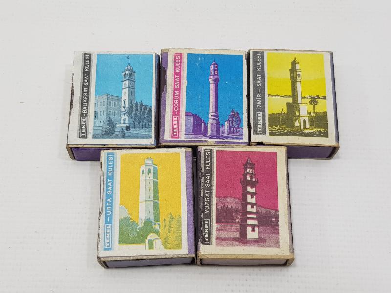 SAAT KULELERİ TEMALI 5 ADET KİBRİT KUTUSU