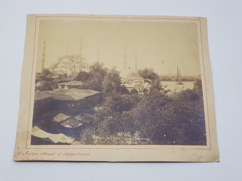 SARAY FOTOĞRAFÇISI SEBAH & JOALLIER İMZALI SULTANAHMED CAMİİ VE DİKİLİTAŞ FOTOĞRAFI