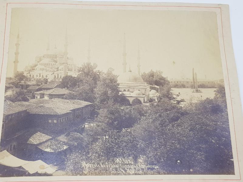 SARAY FOTOĞRAFÇISI SEBAH & JOALLIER İMZALI SULTANAHMED CAMİİ VE DİKİLİTAŞ FOTOĞRAFI
