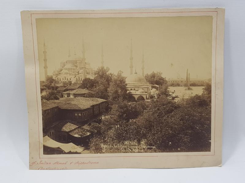 SARAY FOTOĞRAFÇISI SEBAH & JOALLIER İMZALI SULTANAHMED CAMİİ VE DİKİLİTAŞ FOTOĞRAFI