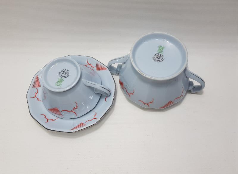 SONYA PINHAS İSTANBUL MARKA PORSELEN FİNCAN VE ŞEKERLİK