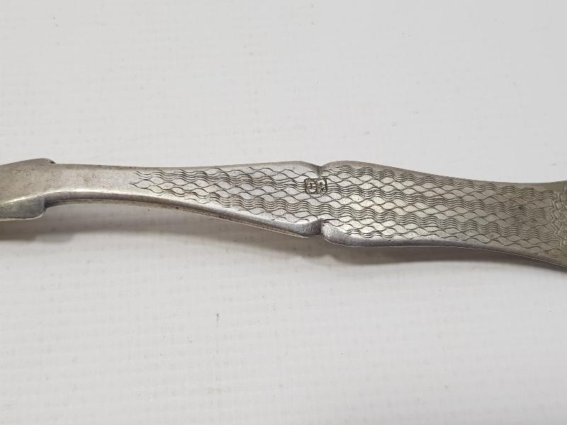 OSMANLI DÖNEMİ İZMİR İŞİ RUMCA İNİSİYALLİ GÜMÜŞ TATLI KAŞIĞI