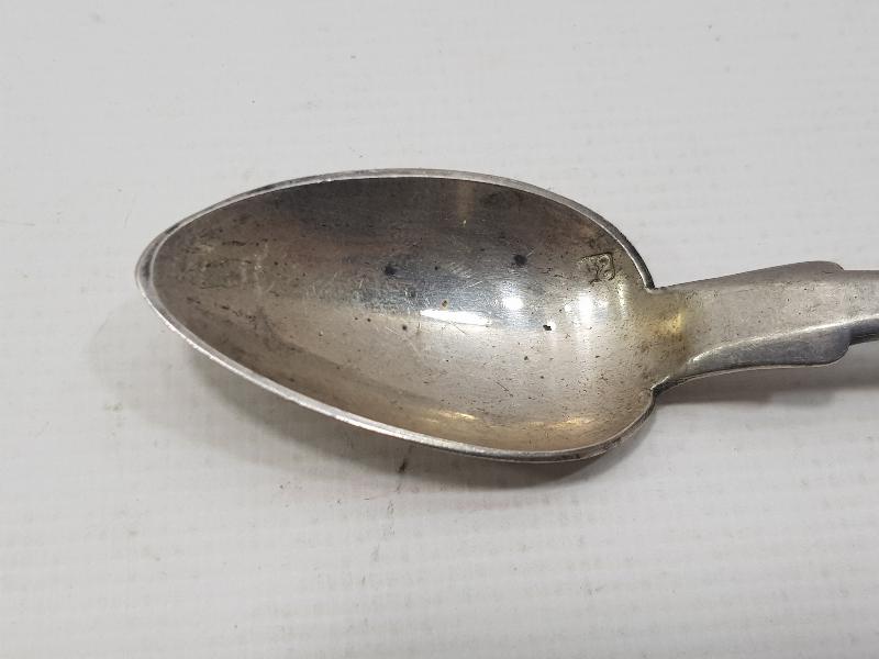 OSMANLI DÖNEMİ İZMİR İŞİ RUMCA İNİSİYALLİ GÜMÜŞ TATLI KAŞIĞI