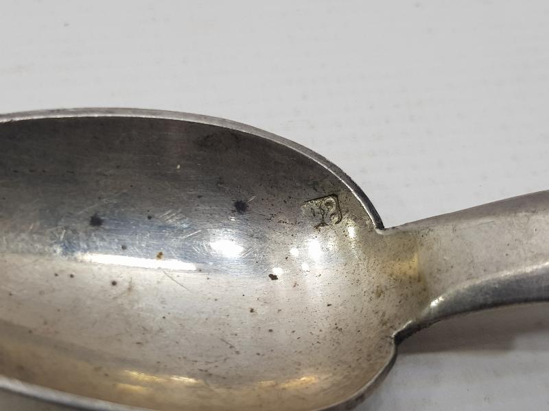 OSMANLI DÖNEMİ İZMİR İŞİ RUMCA İNİSİYALLİ GÜMÜŞ TATLI KAŞIĞI