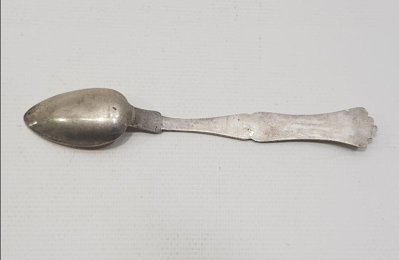 OSMANLI DÖNEMİ İZMİR İŞİ RUMCA İNİSİYALLİ GÜMÜŞ TATLI KAŞIĞI