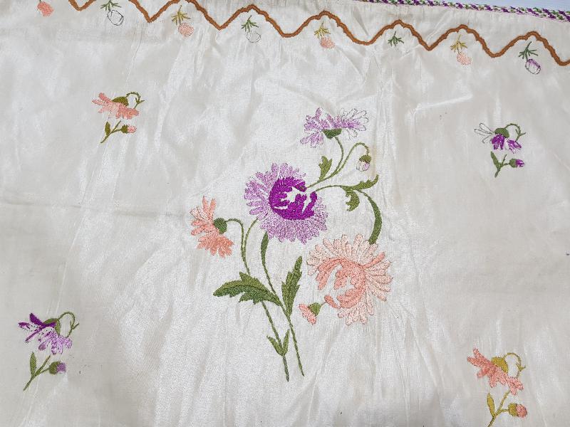 OSMANLI DÖNEMİ RUM İŞİ BÜYÜK BOY İPEK ATLAS YASTIK YÜZÜ