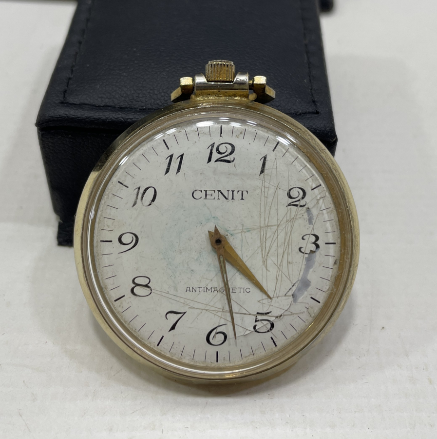 CENİT MARKA KURMALI ANTİKA CEP SAATİ