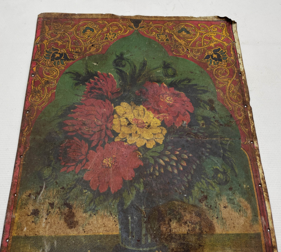 DERBEKYAN USTA YAPIMI OSMANLI DÖNEMİ TENEKE SANDIK PARÇASI