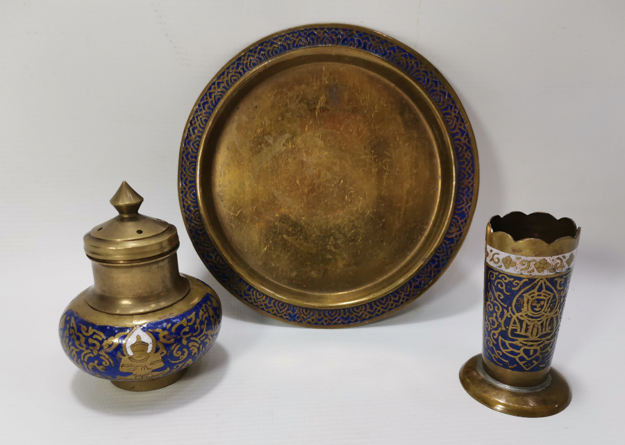 ÜZERİ MİNELİ ANTİKA YAZI TAKIMI