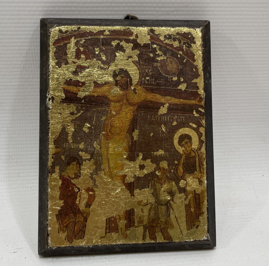 AHŞAP ÜZERİ ALTIN VARAKLI ANTİKA  İKONA