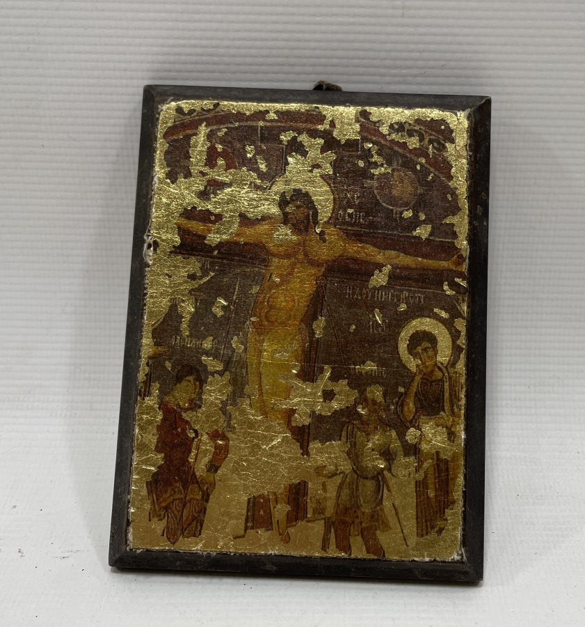 AHŞAP ÜZERİ ALTIN VARAKLI ANTİKA  İKONA