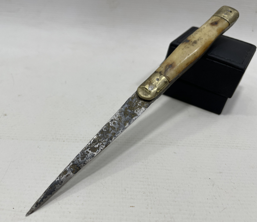 OSMANLI DÖNEMİ ÇERKES İŞİ KEMİK SAPLI NADİR ÇİZME KAMASI