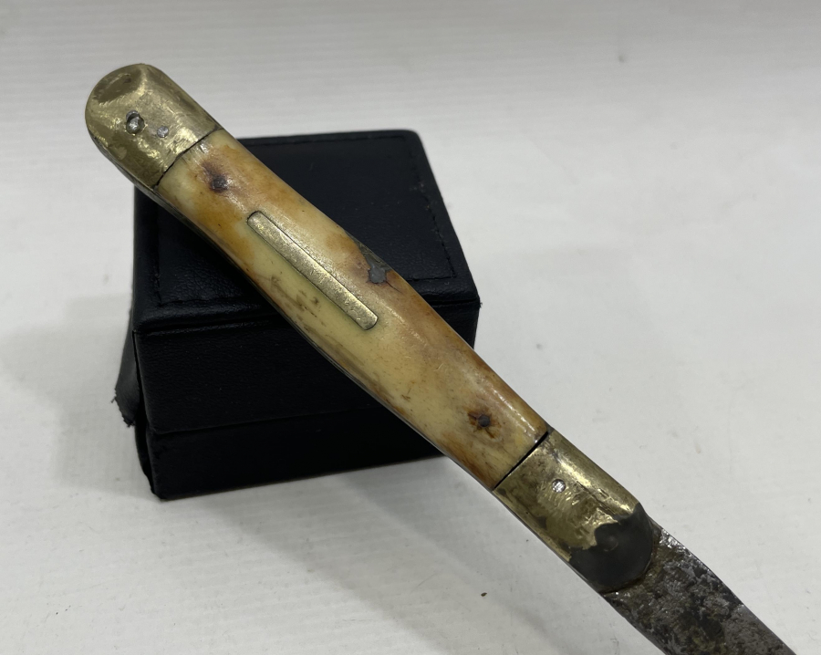 OSMANLI DÖNEMİ ÇERKES İŞİ KEMİK SAPLI NADİR ÇİZME KAMASI