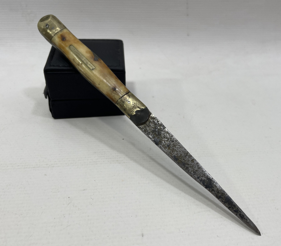 OSMANLI DÖNEMİ ÇERKES İŞİ KEMİK SAPLI NADİR ÇİZME KAMASI