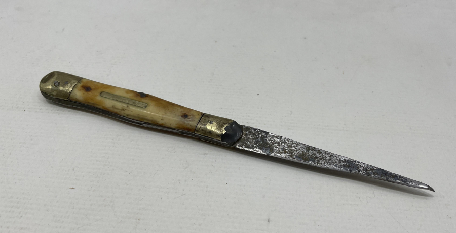 OSMANLI DÖNEMİ ÇERKES İŞİ KEMİK SAPLI NADİR ÇİZME KAMASI