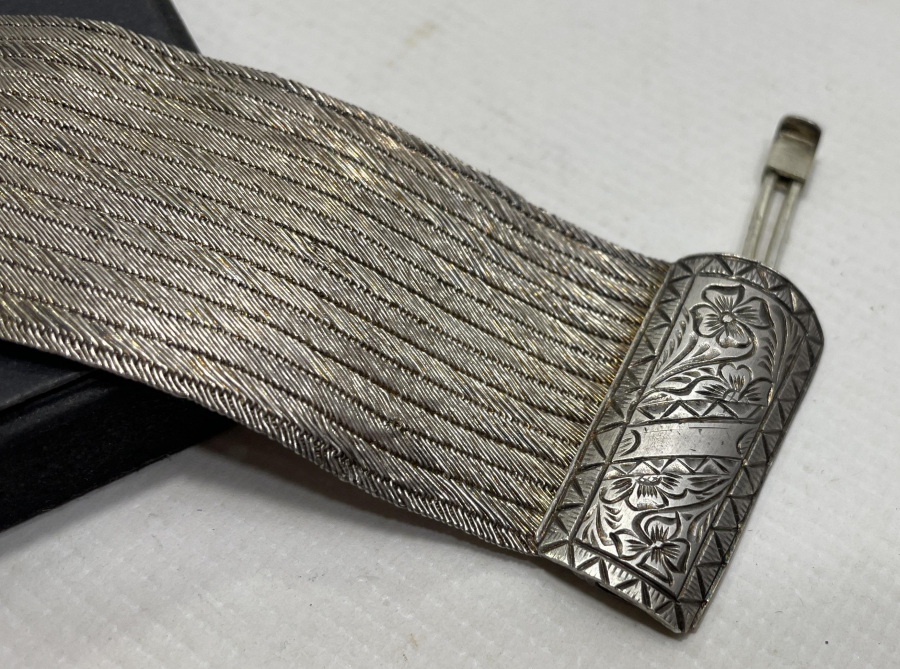 TRABZON İŞİ HASIR ÖRME ÖZEL YAPIM GÜMÜŞ BİLEZİK