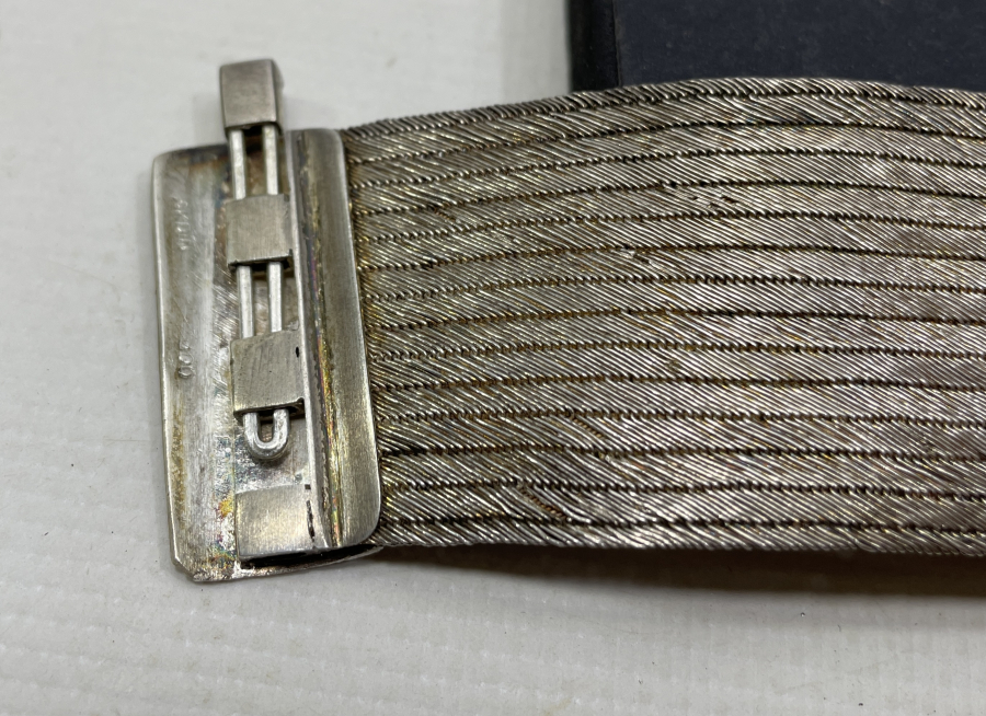 TRABZON İŞİ HASIR ÖRME ÖZEL YAPIM GÜMÜŞ BİLEZİK