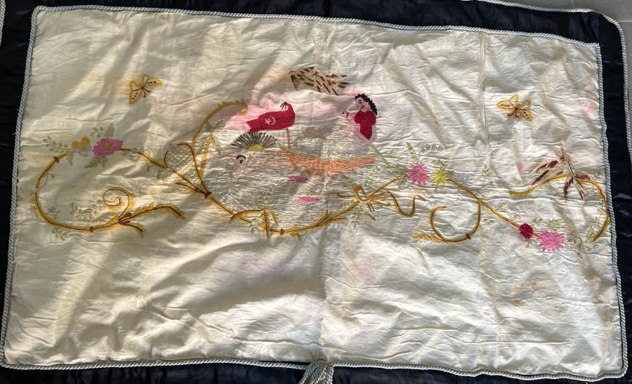 OSMANLI DÖNEMİ LEVANTEN İŞİ NADİR İPEK PANO